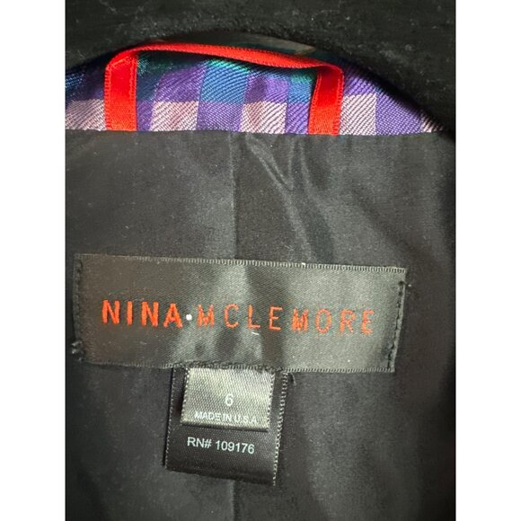 Nina McLemore Womens 100% Silk Blazer Jacket Size 6 Bright Multicolor Checkered - Picture 2 of 6